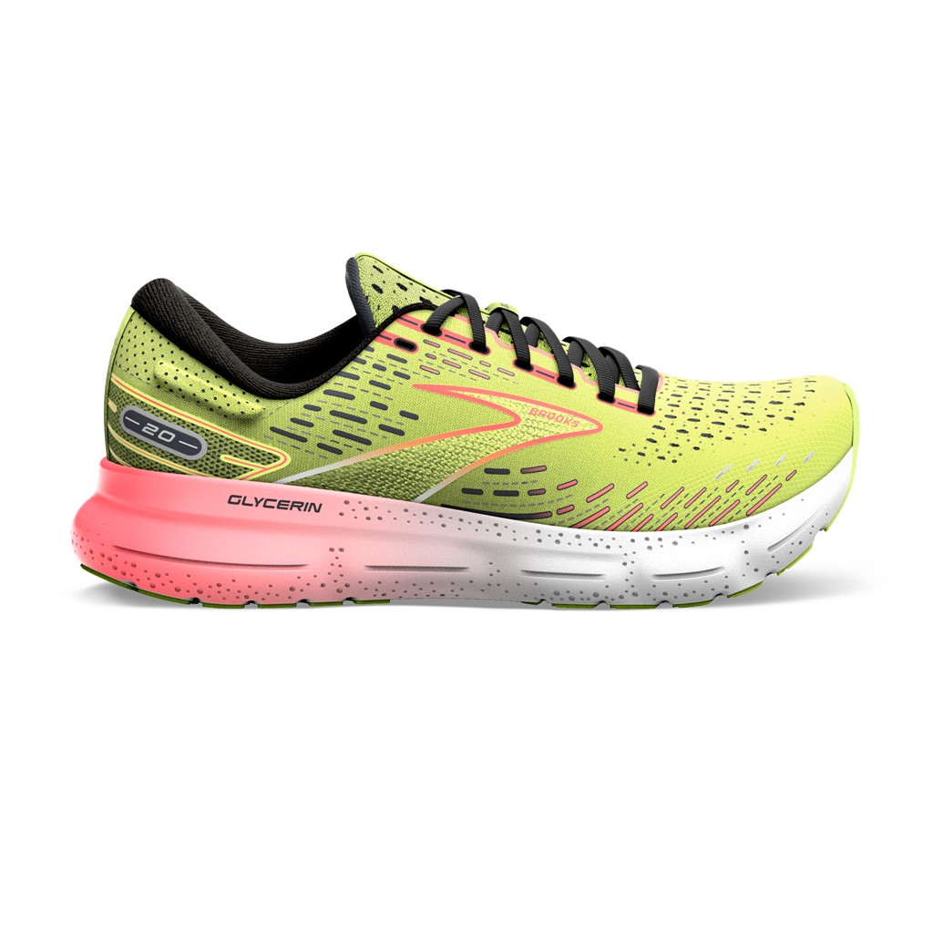 Brooks Men S Glycerin 20 Lime Red Ebony